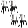 Tolix Metal Barstool Table Set Wooden Seat 2/4pcs Chairs Retro Bistro Restaurant