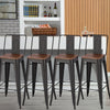 Tolix Metal Barstool Table Set Wooden Seat 2/4pcs Chairs Retro Bistro Restaurant