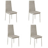 2/4/6* Dinning Chairs Set Kitchen PU Leather Padded Seat High Back Metal Legs