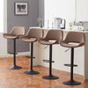 Set of 2 Faux Leather Bar Stools Swivel Gas Lift Foot Rest Pub Chair Brown Grey