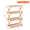 4 Tiers Bamboo Shoe Rack Folding Durable Shoe Shelf Organizer Free Standing