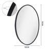 Black Oval Wall Mounted Mirror Bathroom Bedroom Makeup Dressing Mirror Golden UK