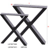 2PCS INDUSTRIAL STEEL TABLE LEGS CABINET CHAIR DESK X-SHAPED LEGS SET BLACK UNIT