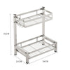 Stainless Steel 2/3 Tiers Jar Spice Organizer Rack Counter Storage Shelf w/ Hook