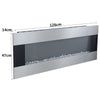 Electric Fireplace Stainless Steel Wall Mounted LED 6 Color Wall Inset Sliver UK