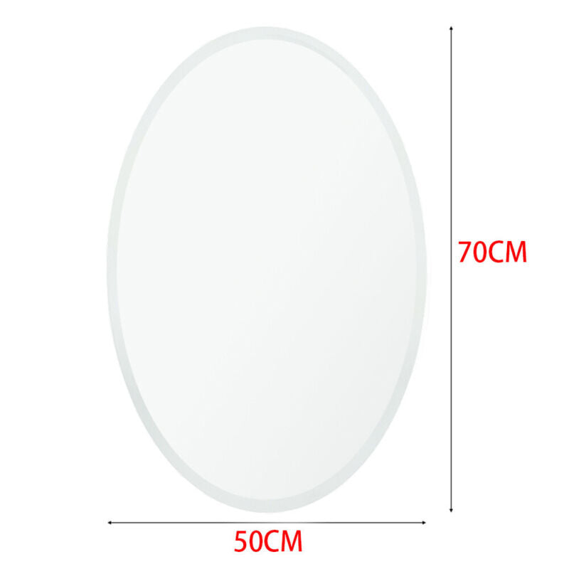 Bathroom Mirror Wall Mounted Oval Frameless Bevelled Edge Glass Dressing Mirrors