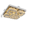 Modern Square Living Room Lamp LED Celling Light Crystal Pendant Chandelier Home