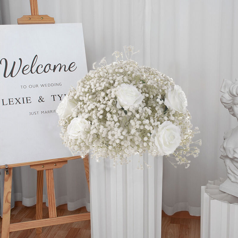 Artificial Rose Hydrangea Flowers Bouquet Leaves Balls Wedding Home Garden Decor