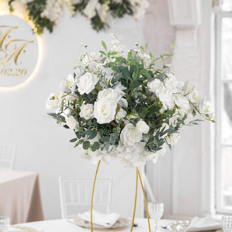 Artificial Rose Hydrangea Flowers Bouquet Leaves Balls Wedding Home Garden Decor