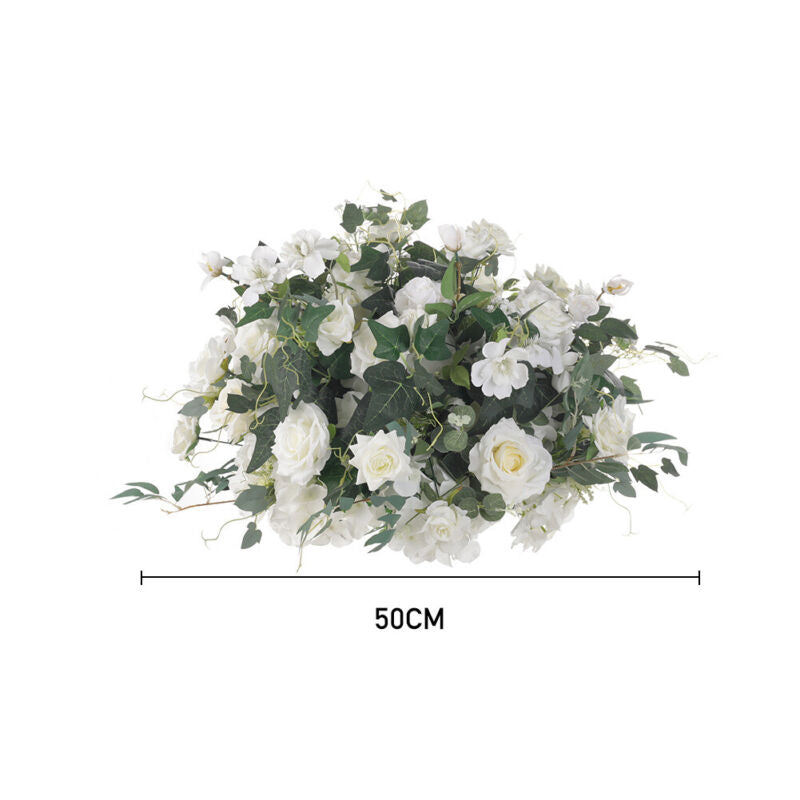 Artificial Rose Hydrangea Flowers Bouquet Leaves Balls Wedding Home Garden Decor