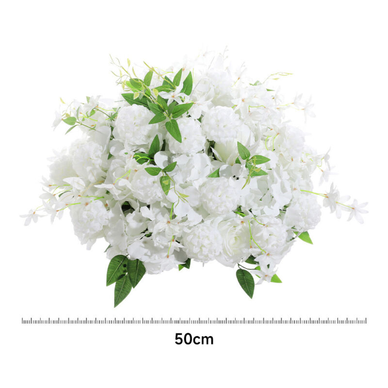 Artificial Rose Hydrangea Flowers Bouquet Leaves Balls Wedding Home Garden Decor