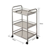 Kitchen Service Cart Trolley 3-Tier Rolling Utility Stainless Steel Frame Silver