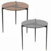 Coffee Table Centre Accent Table Glass 80/50cm Round Tempered Glass Metal Frame