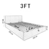 Linen Side Lift Up Storage Bed Frame Ottoman Divan Base free Headboard in Grey