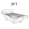 Linen Side Lift Up Storage Bed Frame Ottoman Divan Base free Headboard in Grey