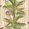 HOLDEN CONGO GEOMETRIC METALLIC WALLPAPER ART DECO TROPICAL ANIMALS PALM LEAVES