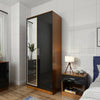 2 Door Wardrobe With Mirror High Gloss Large Storage 4 Colors Cupboard Furniture
