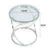 Small Glass Top Coffee Table Sofa Side Table Lamp Plant Stand Hall Living Room
