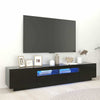 Modern TV Unit Cabinet Stand High Gloss Doors 200cm with LED Lights Drawers