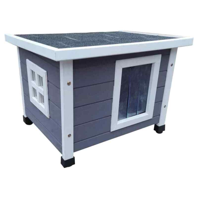 @Pet Outdoor Cat House Wood D171 Pet Kennel Shelter Kitten Cabin Pet House @Pet