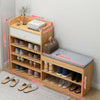 5 Layers Wooden Chair Shoe Storage Bench Shelves Organizer Rack Cabinet & Drawer