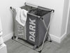 Large 3 Section Laundry Basket Washing Clothes Bag Hamper Folding Organiser Rack