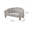 Rattan Wicker Elevated Blanket Bed Dog Cat Pet Sofa Bed With/No Cushion Cover UK