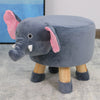 Animal Footstool Upholstered Padded Stool Pouffe Seat Chair Sturdy Wooden Legs