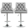 1/2x Velvet Breakfast Bar Stools Kitchen Counter Chair Lift Chrome Base Pub Rest