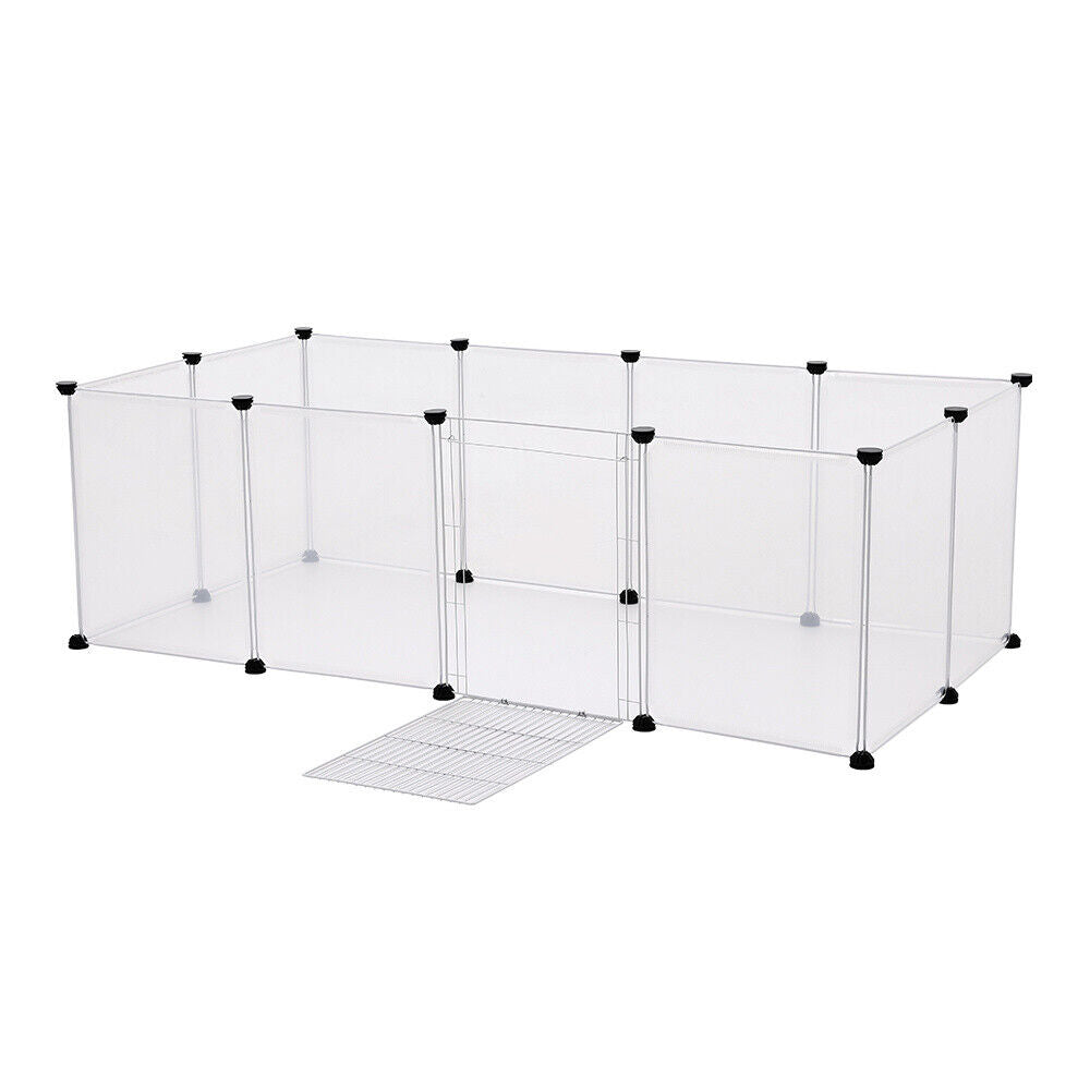 Pet Playpen Fence DIY Playpen Puppy Dog Cat Animal Cage Exercise Metal PP Indoor