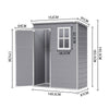 5x3 5x4 6x4.4ft Plastic Garden Shed House Patio Storage Tool Sheds Lockable Door