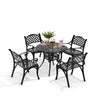 Cast Aluminium Garden Patio Table Chairs with Cushion Furniture Dining Set 5pcs