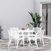 Cast Aluminium Garden Patio Table Chairs with Cushion Furniture Dining Set 5pcs