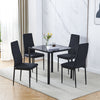 3/5Pcs Small Space Dining Set Square Glass Dining Table+ 2/4 Dining Chairs Home