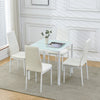 3/5Pcs Small Space Dining Set Square Glass Dining Table+ 2/4 Dining Chairs Home