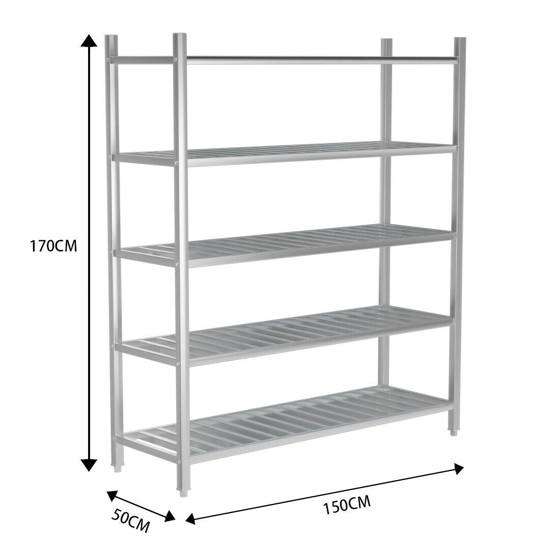 Stainless Steel Kitchen Shelf 90/150/180cm Commercial Shelving Unit Storage Rack