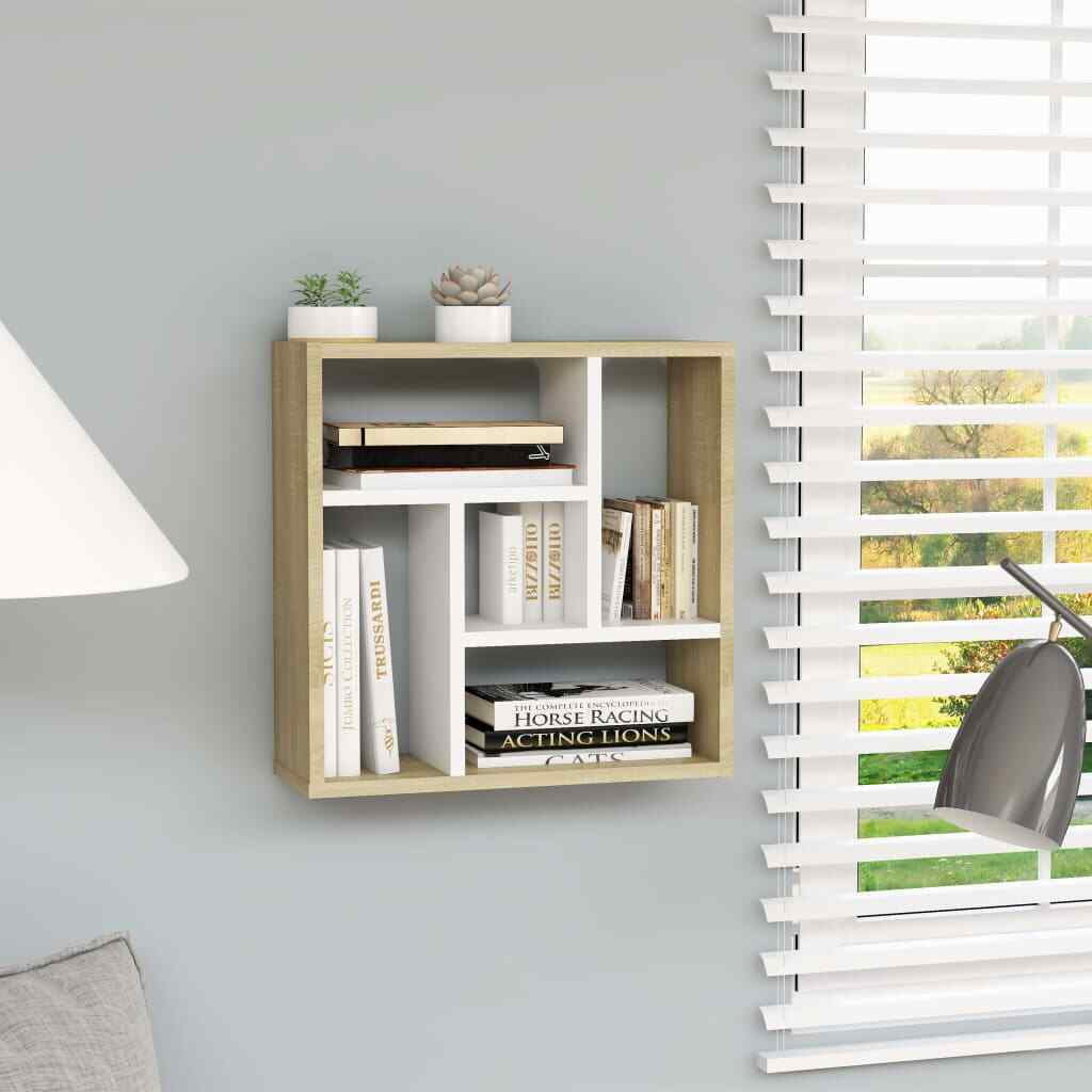 Stylish Display Shelf Space Saving Floating Wall Shelves Bookshelf Storage Unit