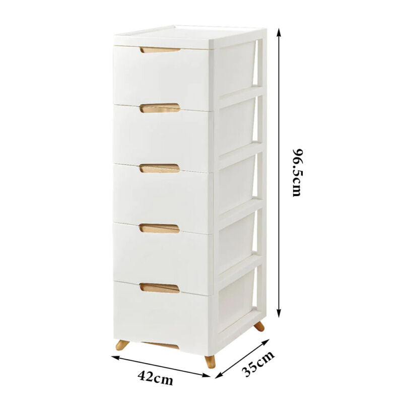 3/4/5 Drawer Bedroom Bedside Cabinet White Nightstand Side Table Wooden Legs NEW