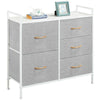 Fabric Chest of Drawers Storage Cabinet Unit Metal Frame Bedside End Table Gray