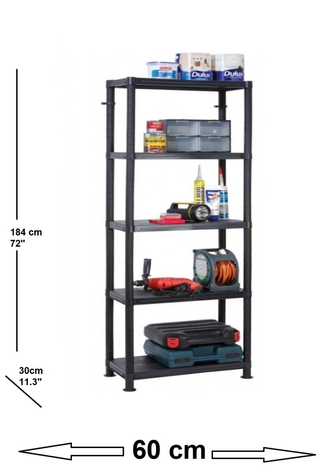 PLASTIC SHELVING SHELVE SHELF RACKING RACK ORGANISER HEAVY DUTY 3, 4, 5 TIER