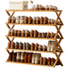 6 Tiers Folding Bamboo Shoe Rack Wooden Shoe Storage Footwear Storage Shelves