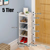 5/6/7/8 Tiers Shoe Storage Rack Single Row PVC Wood Shelf Holder Cabinet Unit