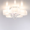 Hexagon LED Chandelier 3+2 Colour Changing Lamp w/Crystal Droplet Decor UK