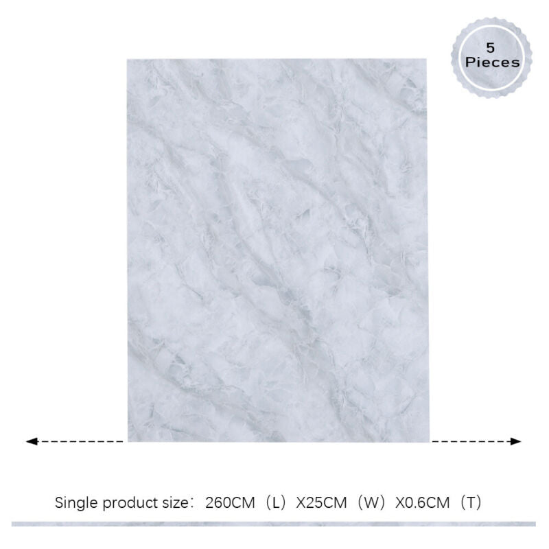 Grey Marble Matte Bathroom Ceiling Panels Kitchen Cladding PVC Shower Wet Wall