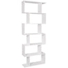 4/5/6 Tier Bookshelf S-Shaped Z-Style Bookcase Storage Display Modern Unit White