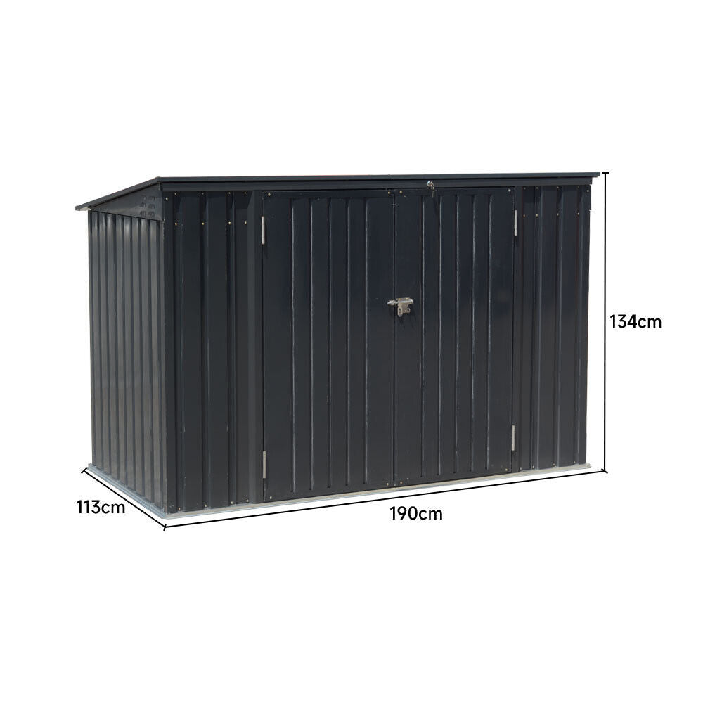 6/7FT XLarge Garden Lockable Storage Bike Tool Shed Box Outdoor Garbage Bin Shed