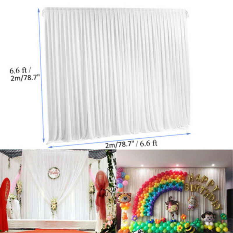 Large White Wedding Backdrop Drape Sheer Silk Curtain Engagement Bridal Studio