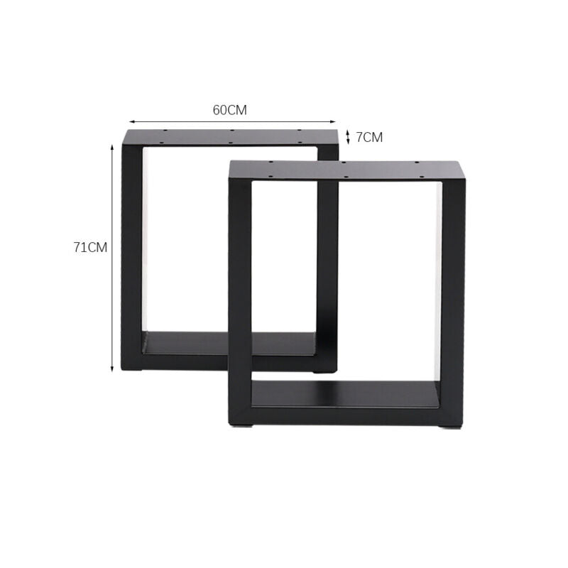 2x Industrial Steel Table Legs Stand Feet Metal Square Shape Frame Dining Desk