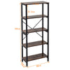 Narrow Large Bookshelf Bookcase Industrial Book Shelves for Living Room Bedroom