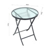 Indoor Outdoor Portable Garden Patio Bistro Dining Table Folding Glass Top Table